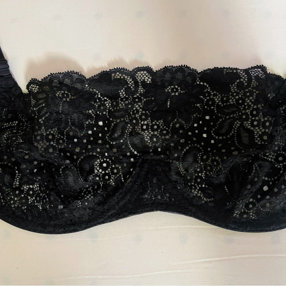 Shape FX Black Lace Strapless Bandeau Bra